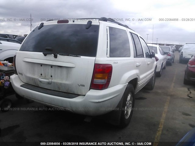 1J4GW68N2XC654629 - 1999 JEEP GRAND CHEROKEE LIMITED WHITE photo 4