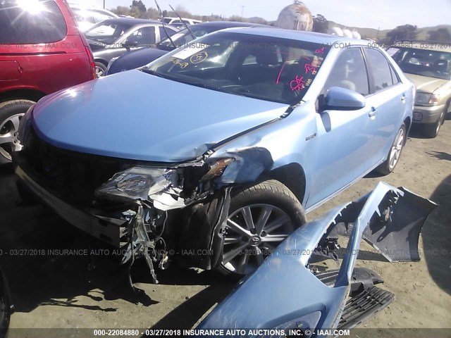 4T1BD1FK6DU064663 - 2013 TOYOTA CAMRY HYBRID/LE/XLE 浅蓝色 照片 2