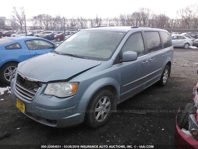 2A8HR54119R529171 - 2009 CHRYSLER TOWN & COUNTRY TOURING Light Blue photo 2