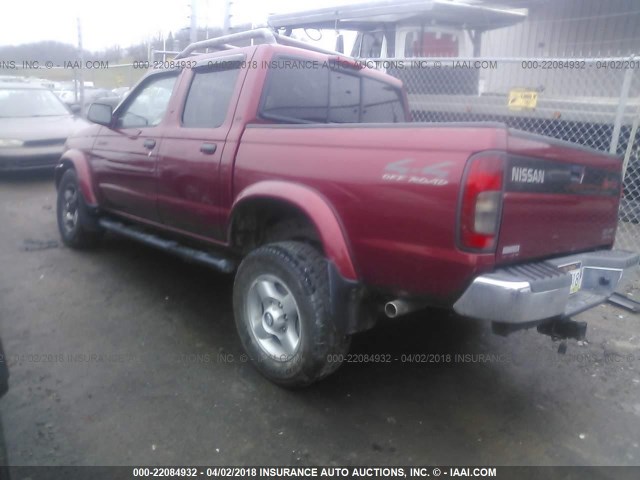 1N6ED27Y3YC356483 - 2000 NISSAN FRONTIER CREW CAB XE/CREW CAB SE RED photo 3