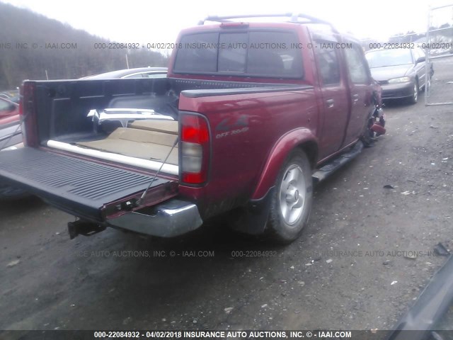 1N6ED27Y3YC356483 - 2000 NISSAN FRONTIER CREW CAB XE/CREW CAB SE RED photo 4