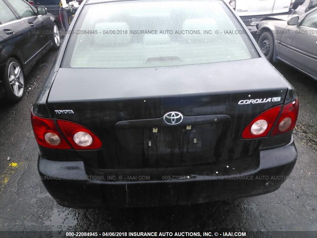 1NXBR32E18Z028642 - 2008 TOYOTA COROLLA CE/LE/S BLACK photo 6