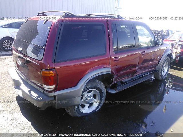 1FMZU73E91ZA28559 - 2001 FORD EXPLORER XLT RED photo 4