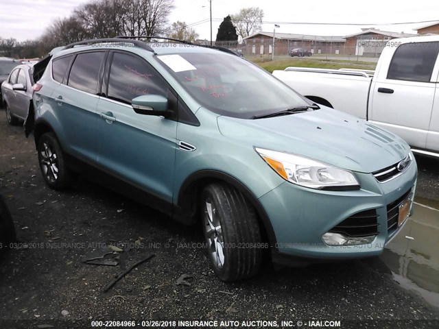 1FMCU9H92DUD50815 - 2013 FORD ESCAPE SEL TEAL photo 1