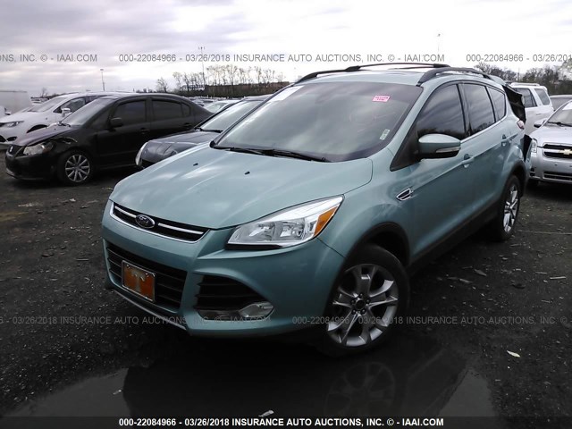 1FMCU9H92DUD50815 - 2013 FORD ESCAPE SEL TEAL photo 2