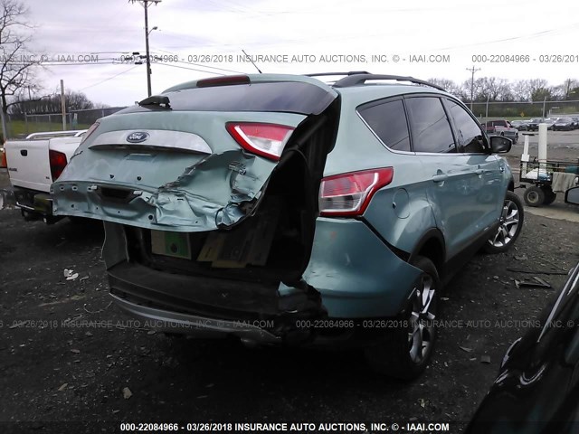 1FMCU9H92DUD50815 - 2013 FORD ESCAPE SEL TEAL photo 4