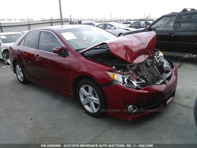 4T1BF1FK2DU680337 - 2013 TOYOTA CAMRY L/SE/LE/XLE RED photo 1