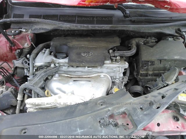 4T1BF1FK2DU680337 - 2013 TOYOTA CAMRY L/SE/LE/XLE RED photo 10
