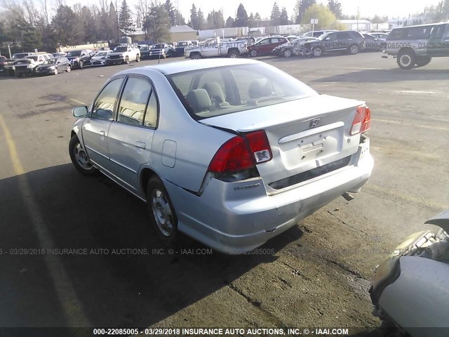 JHMES96634S014810 - 2004 HONDA CIVIC HYBRID SILVER photo 3