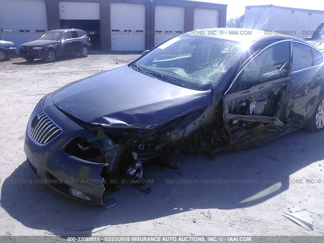 W04G05GV1B1069560 - 2011 BUICK REGAL CXL GRAY photo 6