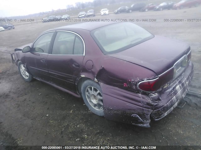 1G4HP52K134139038 - 2003 BUICK LESABRE CUSTOM MAROON photo 3