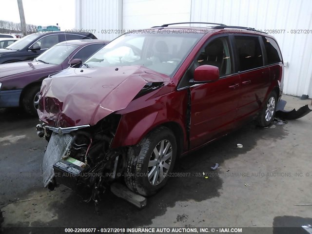 2A8HR54P98R844450 - 2008 CHRYSLER TOWN & COUNTRY TOURING MAROON photo 2