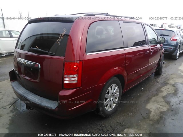 2A8HR54P98R844450 - 2008 CHRYSLER TOWN & COUNTRY TOURING MAROON photo 4