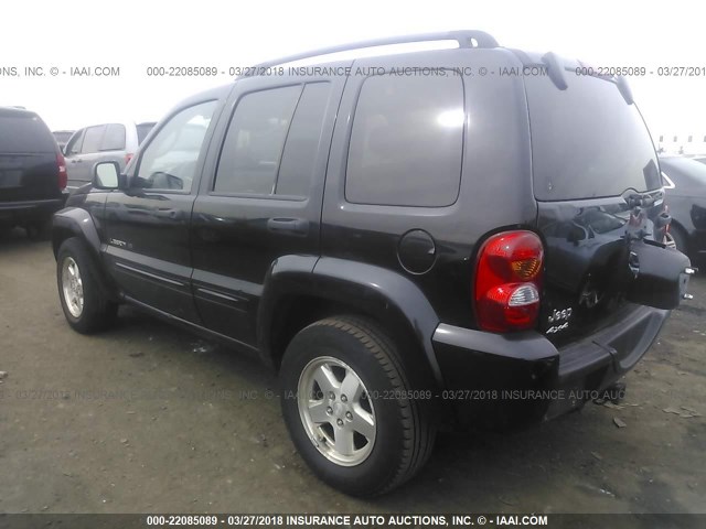 1J8GL58K93W674084 - 2003 JEEP LIBERTY LIMITED BLACK photo 3