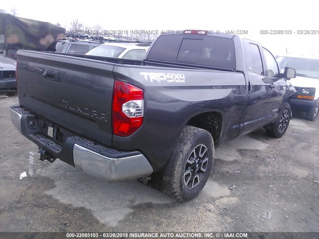 5TFUY5F18EX356122 - 2014 TOYOTA TUNDRA DOUBLE CAB SR/SR5 GRAY photo 4