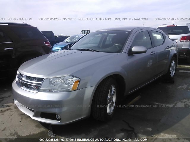 1C3CDZCB1DN626656 - 2013 DODGE AVENGER SXT SILVER photo 2