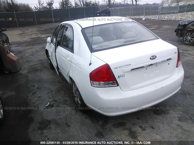 KNAFE121375377066 - 2007 KIA SPECTRA EX/LX WHITE photo 3