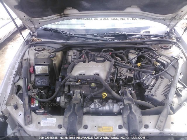 2G1WF55E819149587 - 2001 CHEVROLET IMPALA SILVER photo 10