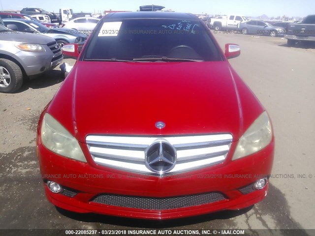 WDDGF56X38F063901 - 2008 MERCEDES-BENZ C 350 RED photo 6