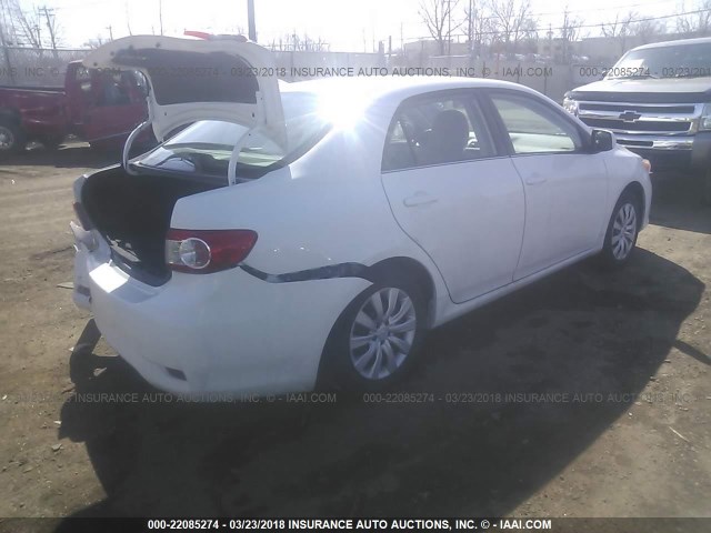 2T1BU4EE6DC116839 - 2013 TOYOTA COROLLA S/LE WHITE photo 4