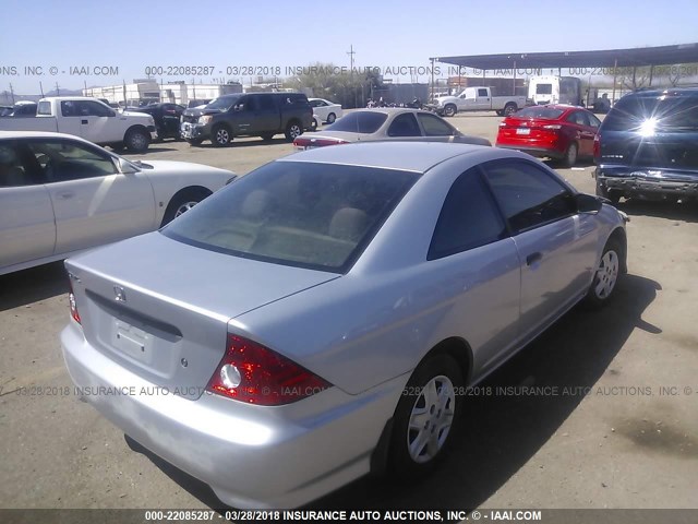 1HGEM211X5L022477 - 2005 HONDA CIVIC DX VP SILVER photo 4