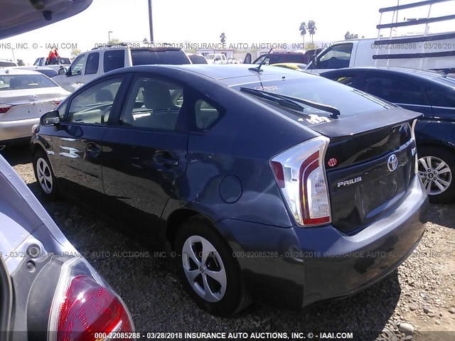 JTDKN3DU7D1638982 - 2013 TOYOTA PRIUS GRAY photo 3