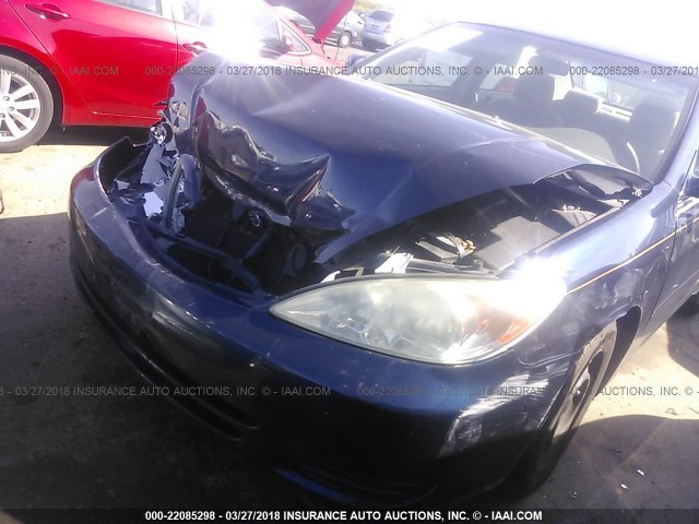 4T1BE32K83U258009 - 2003 TOYOTA CAMRY LE/XLE/SE BLUE photo 6