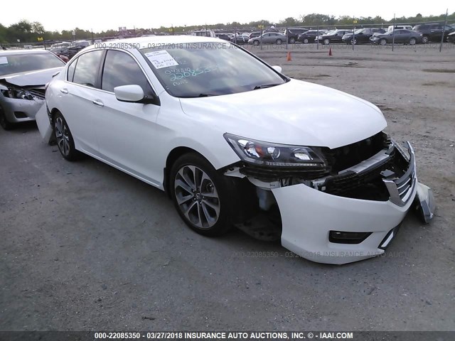 1HGCR2F53EA048810 - 2014 HONDA ACCORD SPORT WHITE photo 1