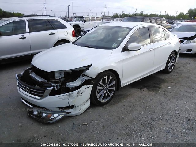 1HGCR2F53EA048810 - 2014 HONDA ACCORD SPORT WHITE photo 2