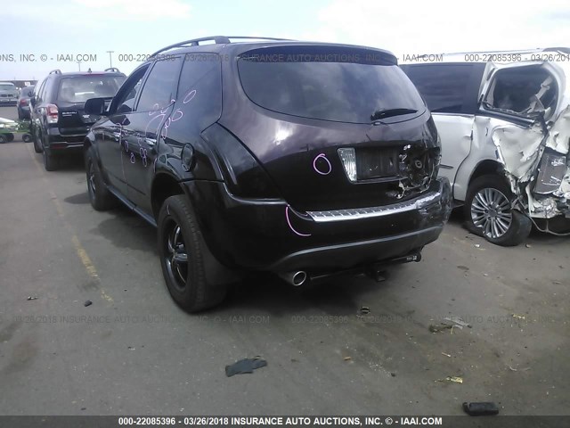 JN8AZ08W17W658540 - 2007 NISSAN MURANO SL/SE/S PURPLE photo 3