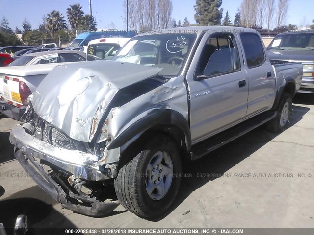 5TEHN72N83Z209173 - 2003 TOYOTA TACOMA DOUBLE CAB ვერცხლისფერი ფოტო 2
