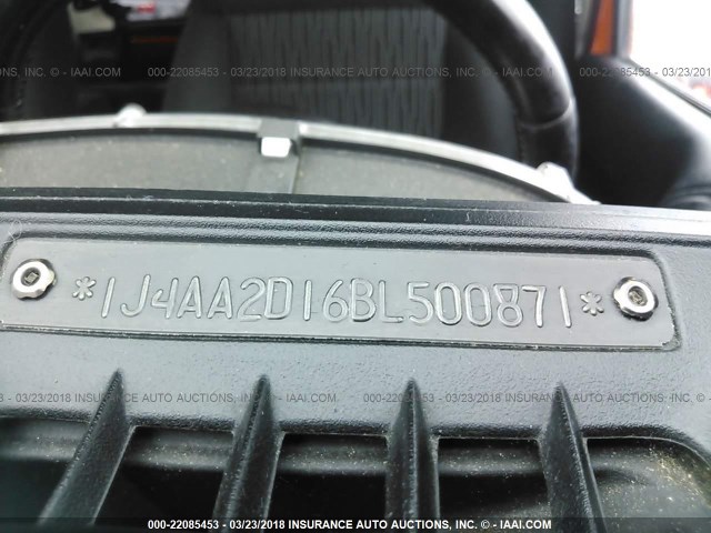 1J4AA2D16BL500871 - 2011 JEEP WRANGLER SPORT 橙色 照片 9