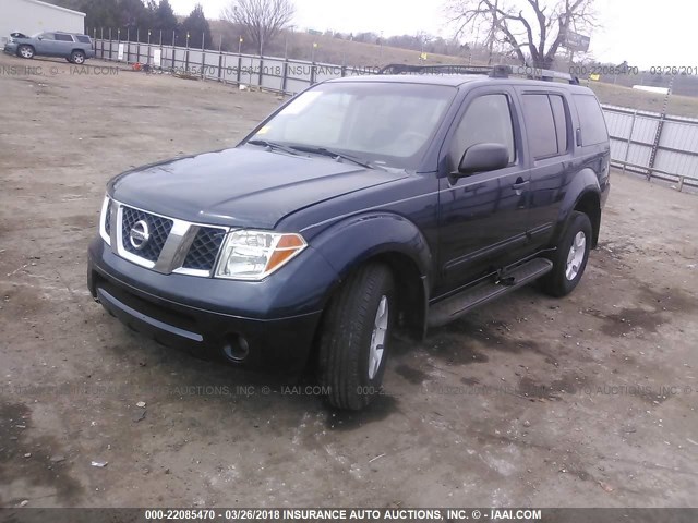 5N1AR18W86C616203 - 2006 NISSAN PATHFINDER LE/SE/XE Dark Blue photo 2