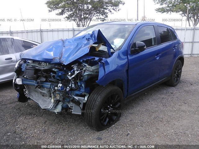 JA4AP3AU2HZ069146 - 2017 MITSUBISHI OUTLANDER SPORT ES/SE BLUE photo 2