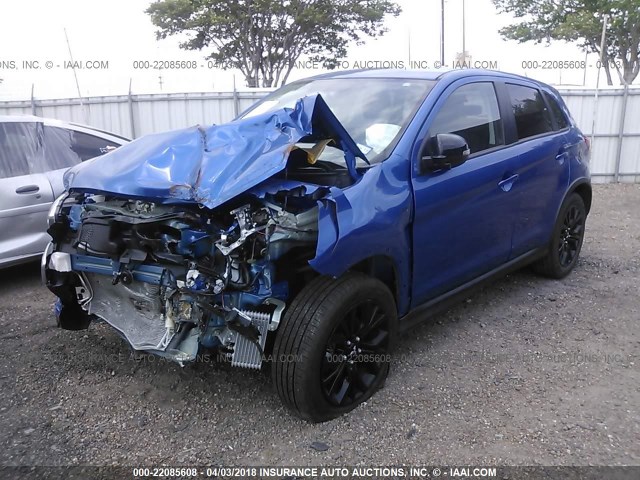 JA4AP3AU2HZ069146 - 2017 MITSUBISHI OUTLANDER SPORT ES/SE BLUE photo 2