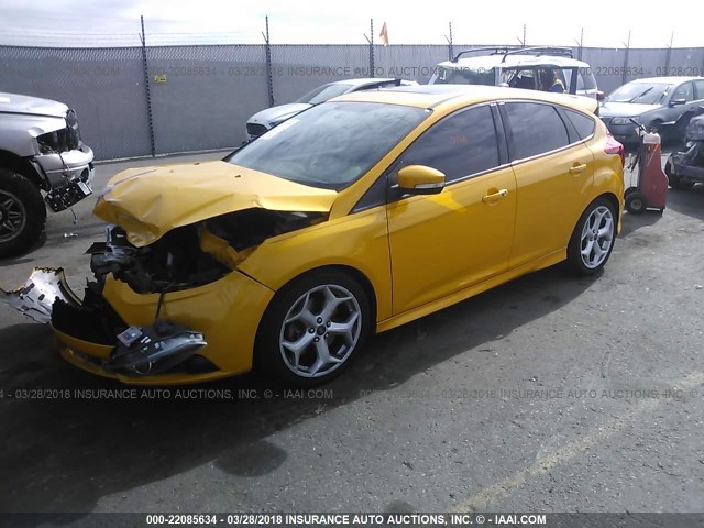 1FADP3L9XDL282733 - 2013 FORD FOCUS ST YELLOW photo 2