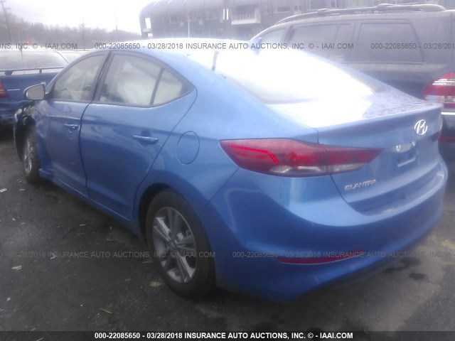 5NPD84LF5JH263820 - 2018 HYUNDAI ELANTRA SEL/VALUE/LIMITED BLUE photo 3