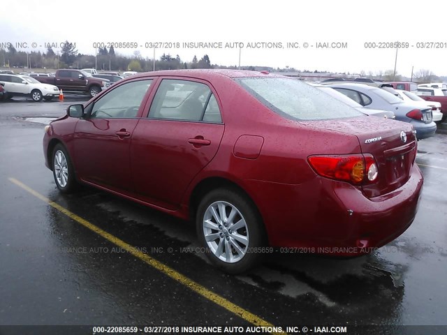 JTDBL40EX99057849 - 2009 TOYOTA COROLLA LE/XLE RED photo 3