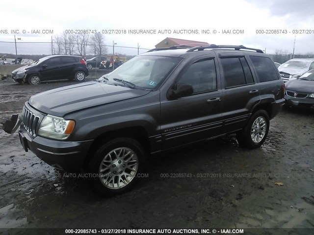 1J4GW58N62C196757 - 2002 JEEP GRAND CHEROKEE LIMITED GRAY photo 2