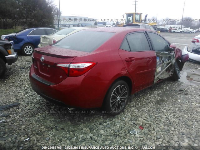 5YFBURHE8GP471654 - 2016 TOYOTA COROLLA L/LE/LE PLS/PRM/S/S PLS RED photo 4