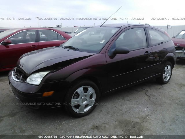 1FAHP31N37W233474 - 2007 FORD FOCUS ZX3/S/SE/SES MAROON photo 2