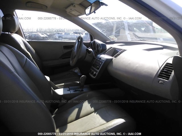 JN8AZ08T65W313653 - 2005 NISSAN MURANO SL/SE/S WHITE photo 5