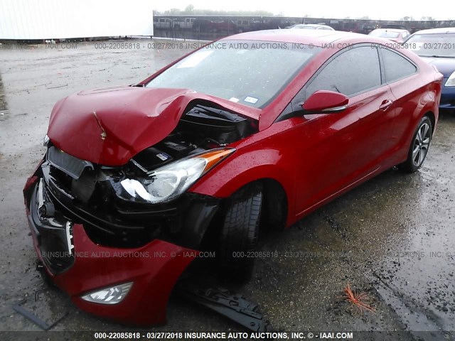 KMHDH6AE5DU006619 - 2013 HYUNDAI ELANTRA COUPE GS/SE RED photo 2