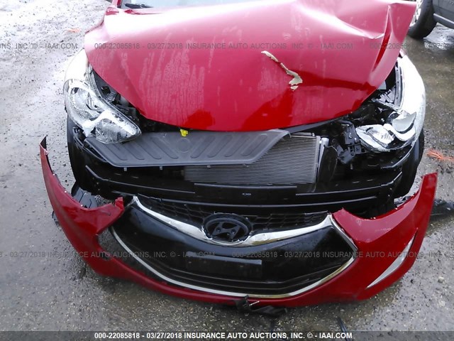 KMHDH6AE5DU006619 - 2013 HYUNDAI ELANTRA COUPE GS/SE RED photo 6