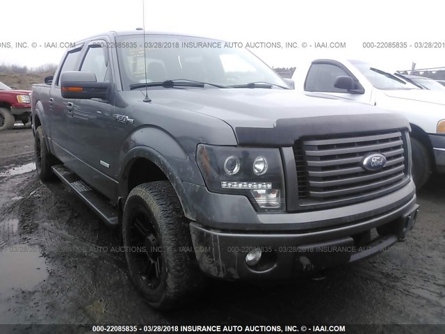 1FTFW1ET3CKD91803 - 2012 FORD F150 SUPERCREW GRAY photo 1
