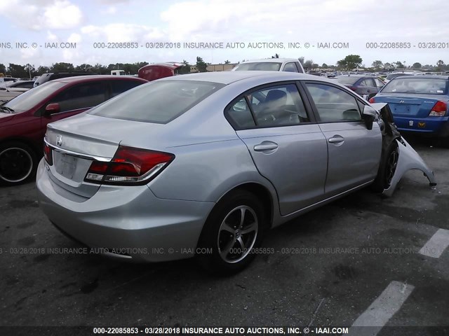 19XFB2F79FE054983 - 2015 HONDA CIVIC SE SILVER photo 4