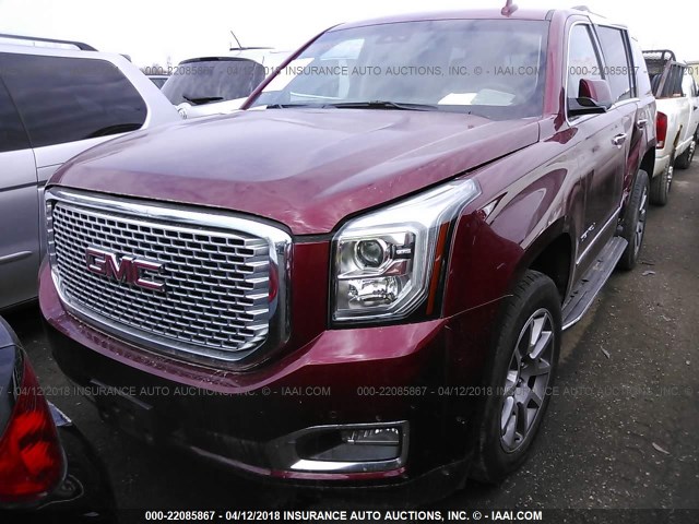 1GKS1CKJ7HR118233 - 2017 GMC YUKON DENALI RED photo 2