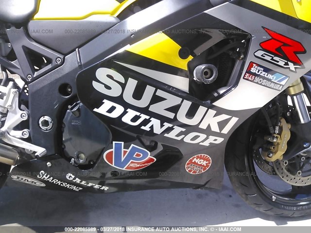 JS1GR7JA352106162 - 2005 SUZUKI GSX-R750 K YELLOW photo 8