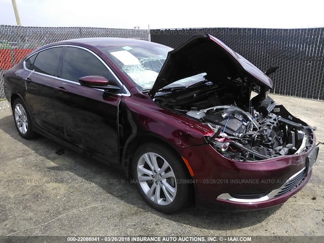 1C3CCCAB1FN716136 - 2015 CHRYSLER 200 LIMITED MAROON photo 1