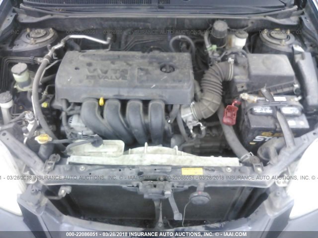 2T1KR32E55C431441 - 2005 TOYOTA COROLLA MATRIX XR BLACK photo 10